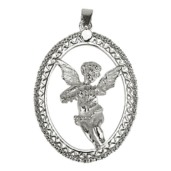 Medaglia angelo con fisarmonica - Argento 925