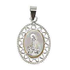 Medalla de Aparición y Madre Perla - Plata 925
