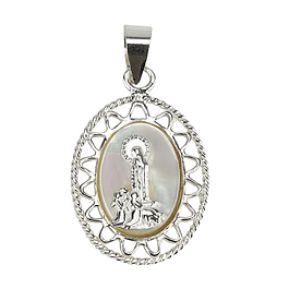 Medalha Aparição e Madre Pérola - Prata 925
