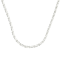 Round and rectangular chain cufflink  - 925 Silver