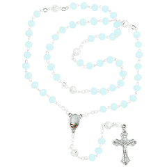 Crystal rosary with Blue Fatima