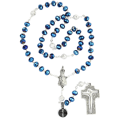Rosary of Fátima crystal - blue