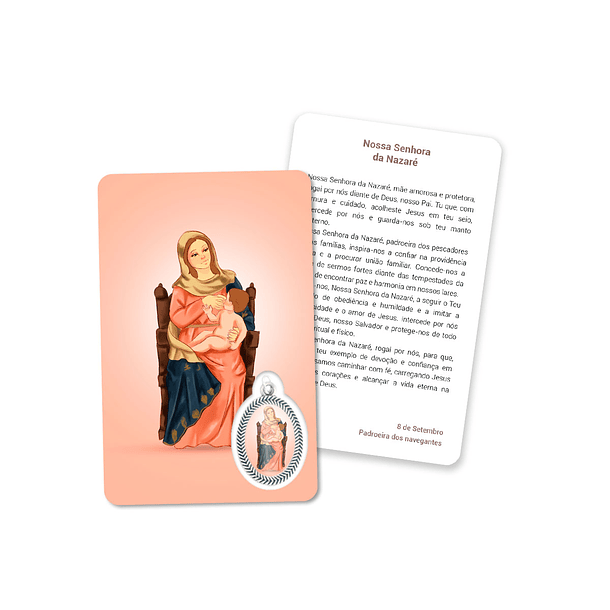 Cartão com oração Nossa Senhora da Nazaré 1