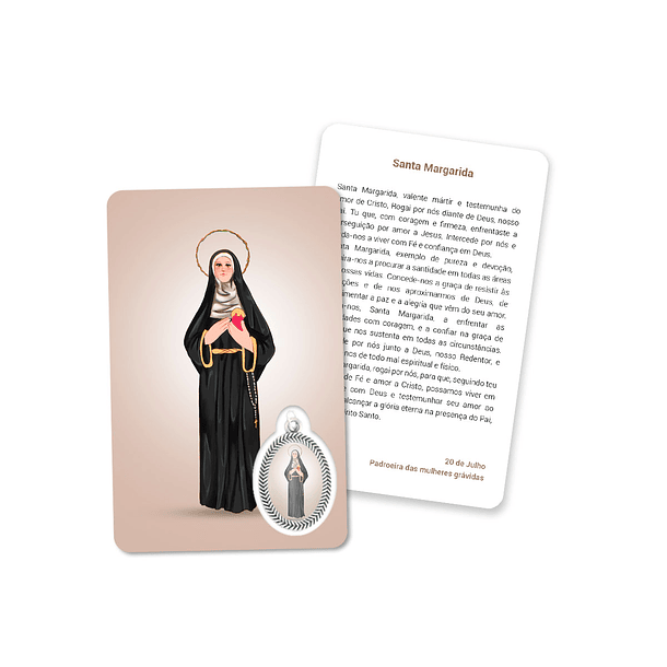 Cartão com oração de Santa Margarida 1