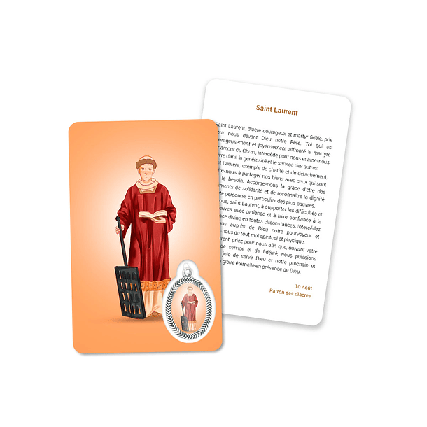 Carte de prière Saint Laurent 5