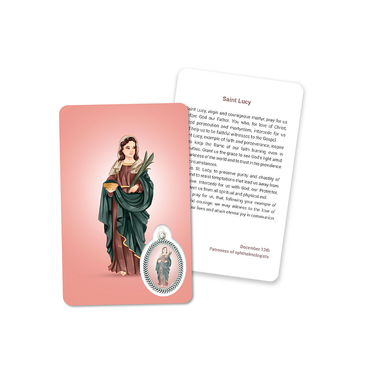 Prayer's card to Saint Lucy 4