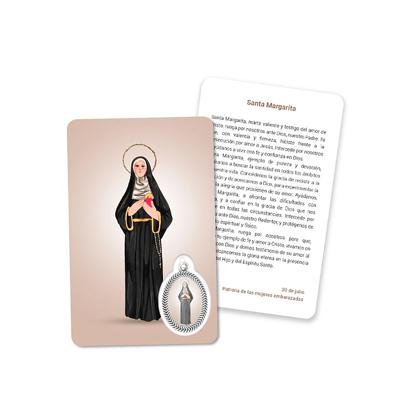 Cartão com oração de Santa Margarida 2