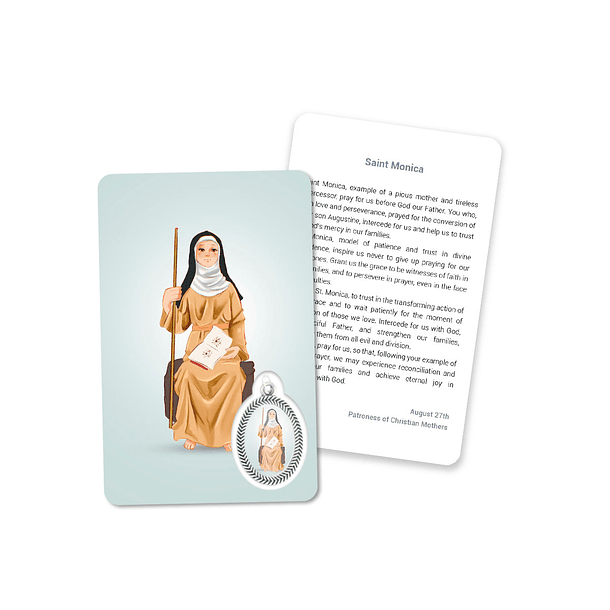 Cartão com oração de Santa Mónica 4