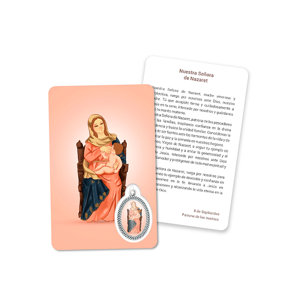 Cartão com oração Nossa Senhora da Nazaré 2
