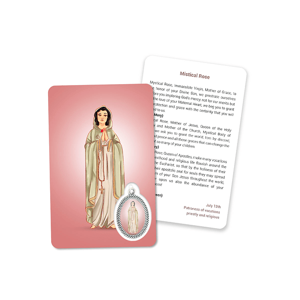 Tarjeta de Oración de Nuestra Señora de la Rosa Mística 4