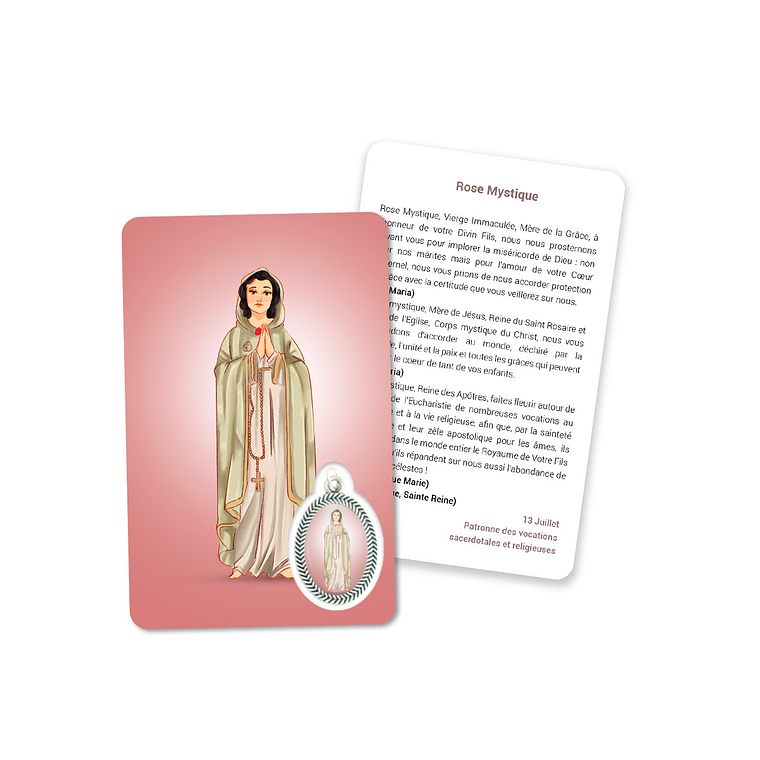Prayer's card to Our Lady of the Rose Mystic 5