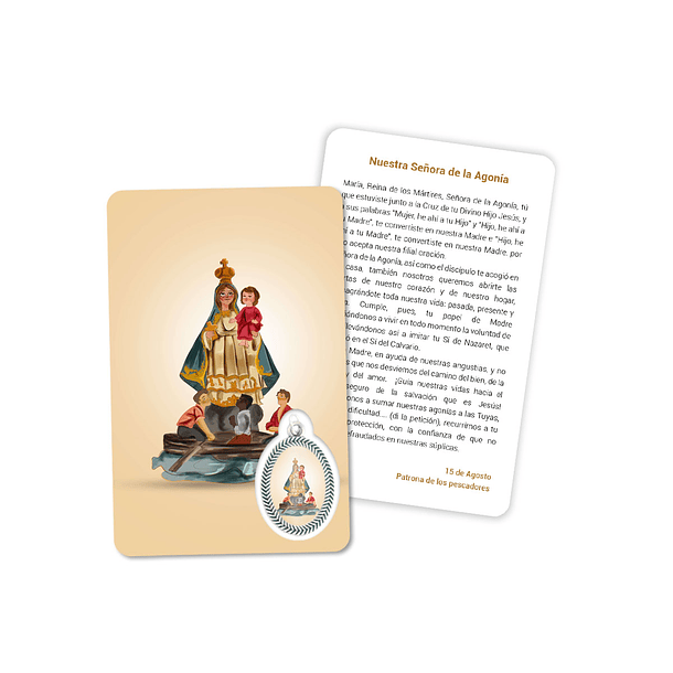 Prayer's card to Our Lady of Agony 2