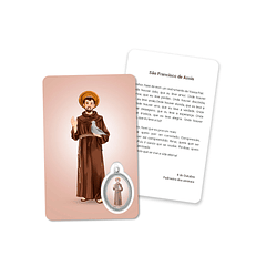 Cartão com oração de São Francisco de Assis