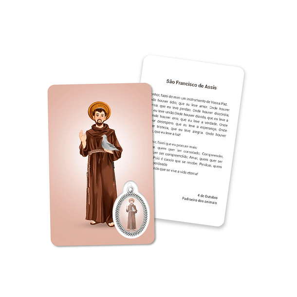 Cartão com oração de São Francisco de Assis 1