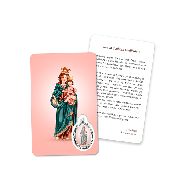 Cartão com oração de Nossa Senhora de Auxiliadora 1