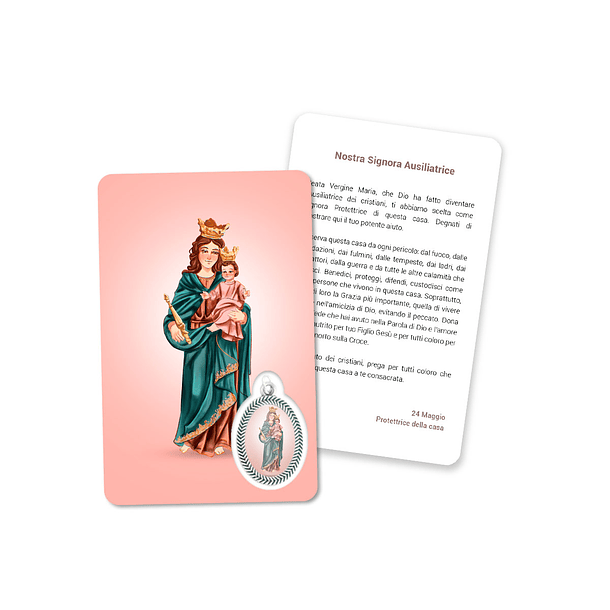 Cartão com oração de Nossa Senhora de Auxiliadora 3