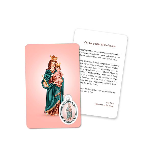 Cartão com oração de Nossa Senhora de Auxiliadora 4