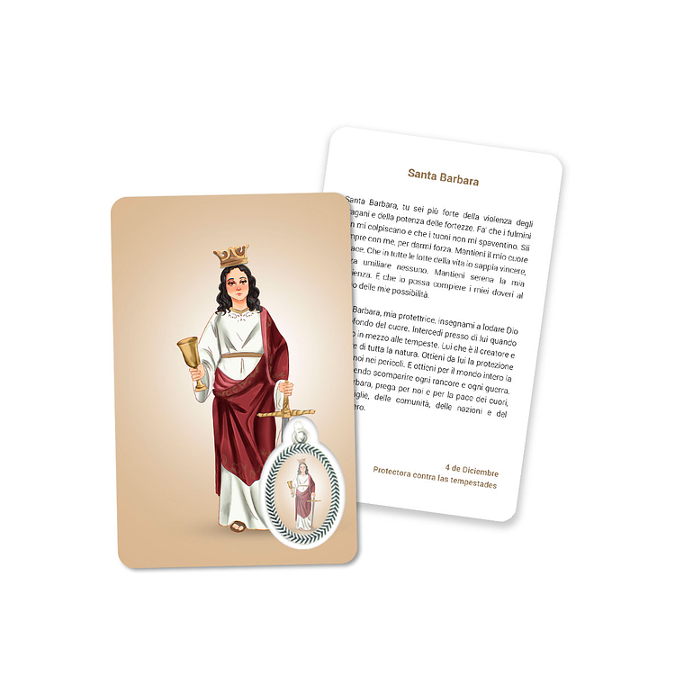 Prayer's Card to Saint Barbara 3