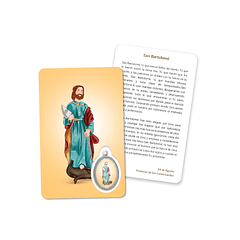 Cartão com oração de São Bartolomeu