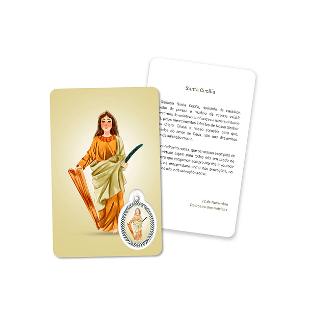 Cartão com oração de Santa Cecília 1