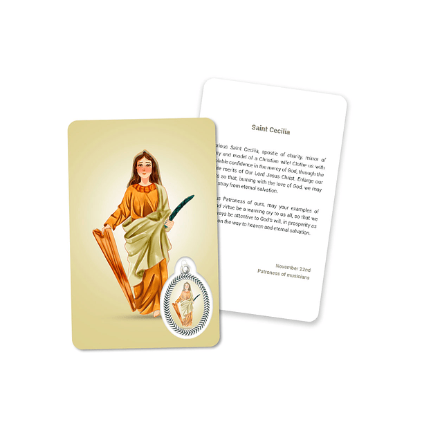 Prayer's card to Saint Cecilia 4