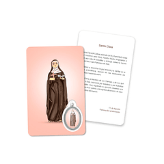 Prayer's card to Saint Clare