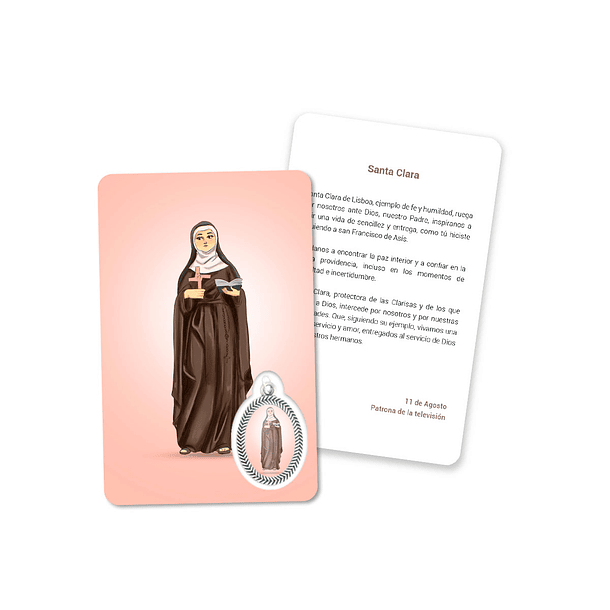 Cartão com oração de Santa Clara 2