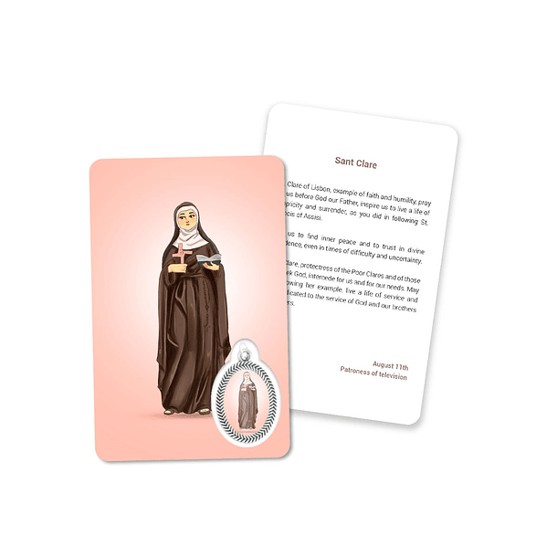 Tarjeta con oración de Santa Clara 4