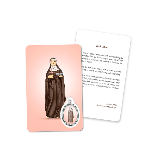 Prayer's card to Saint Clare 4