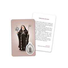 Cartão com oração de Santa Clara de Assis