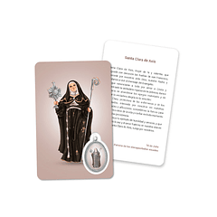 Prayer's card to Saint Clare of Assisi