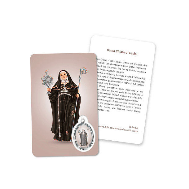 Prayer's card to Saint Clare of Assisi 3