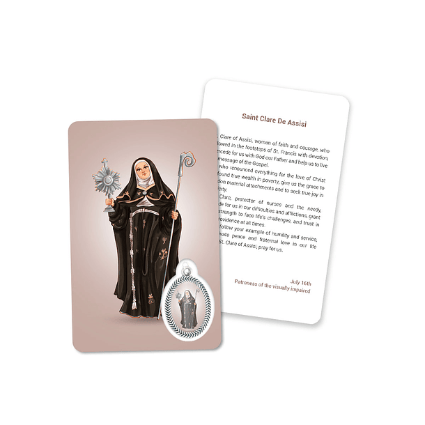 Tarjeta con oración de Santa Clara de Asís 4