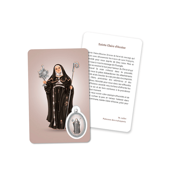 Prayer's card to Saint Clare of Assisi 5