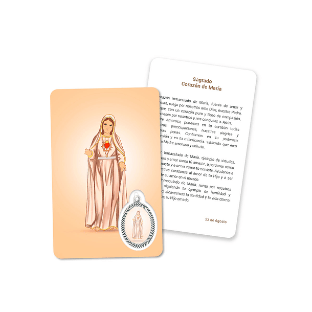 Cartão com oração do Sagrado Coração de Maria 2