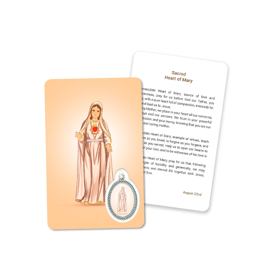 Tarjeta con oración del Sagrado Corazón de María 4
