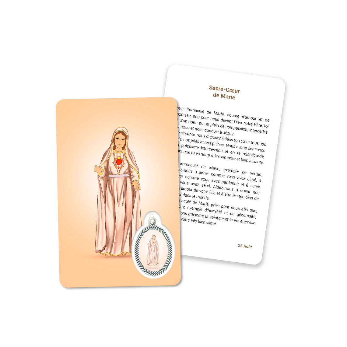 Tarjeta con oración del Sagrado Corazón de María 5