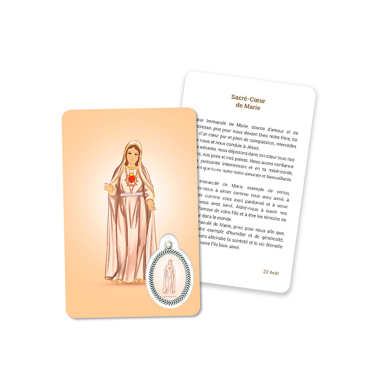 Tarjeta con oración del Sagrado Corazón de María 5