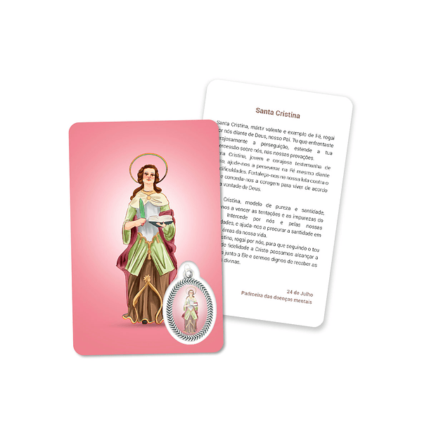 Cartão com oração de Santa Cristina 1