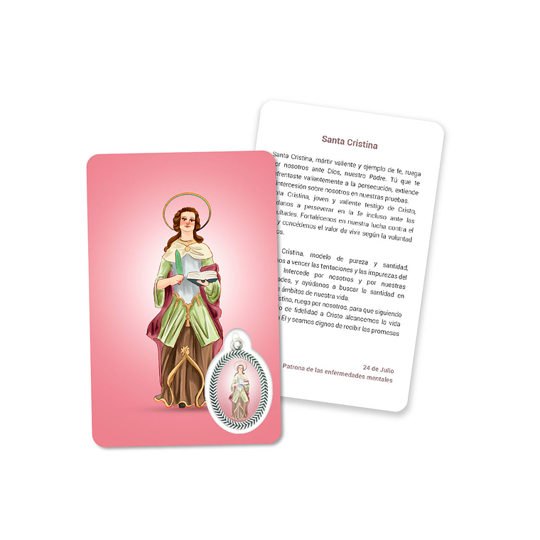 Prayer's card to Saint Christina 2