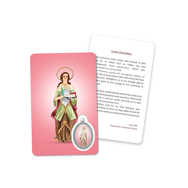 Cartão com oração de Santa Cristina 4