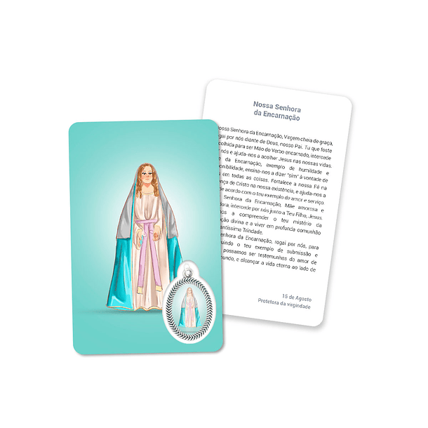 Cartão com oração de Nossa Senhora da Encarnação 1