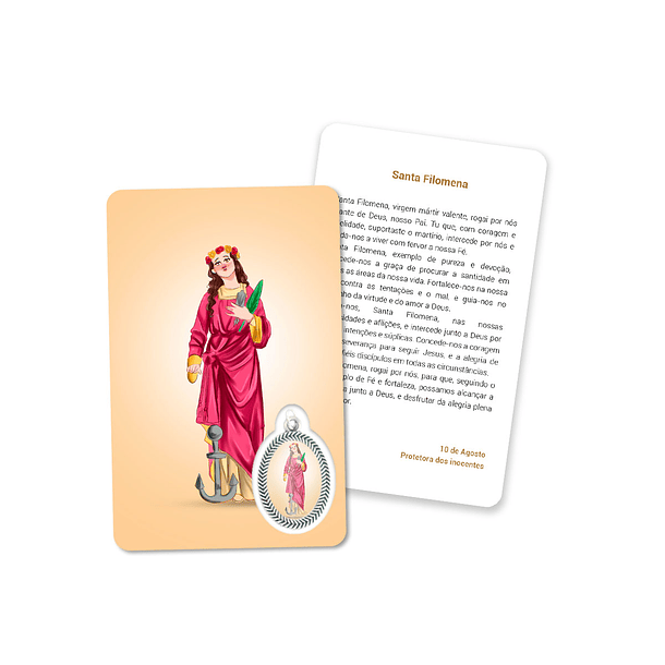 Cartão com oração de Santa Filomena 1