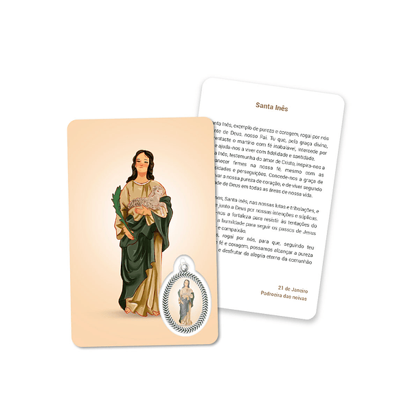 Cartão com oração de Santa Inês 1