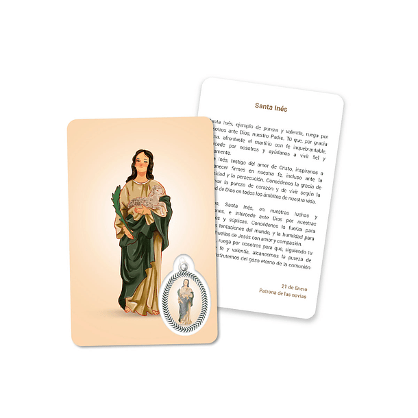 Prayer's card to Saint Agnes 2