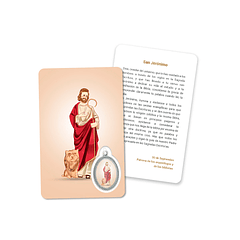 Cartão com oração de Santo Jerónimo