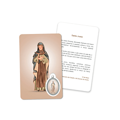 Cartão com oração de Santa Joana