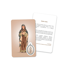 Cartão com oração de Santa Joana