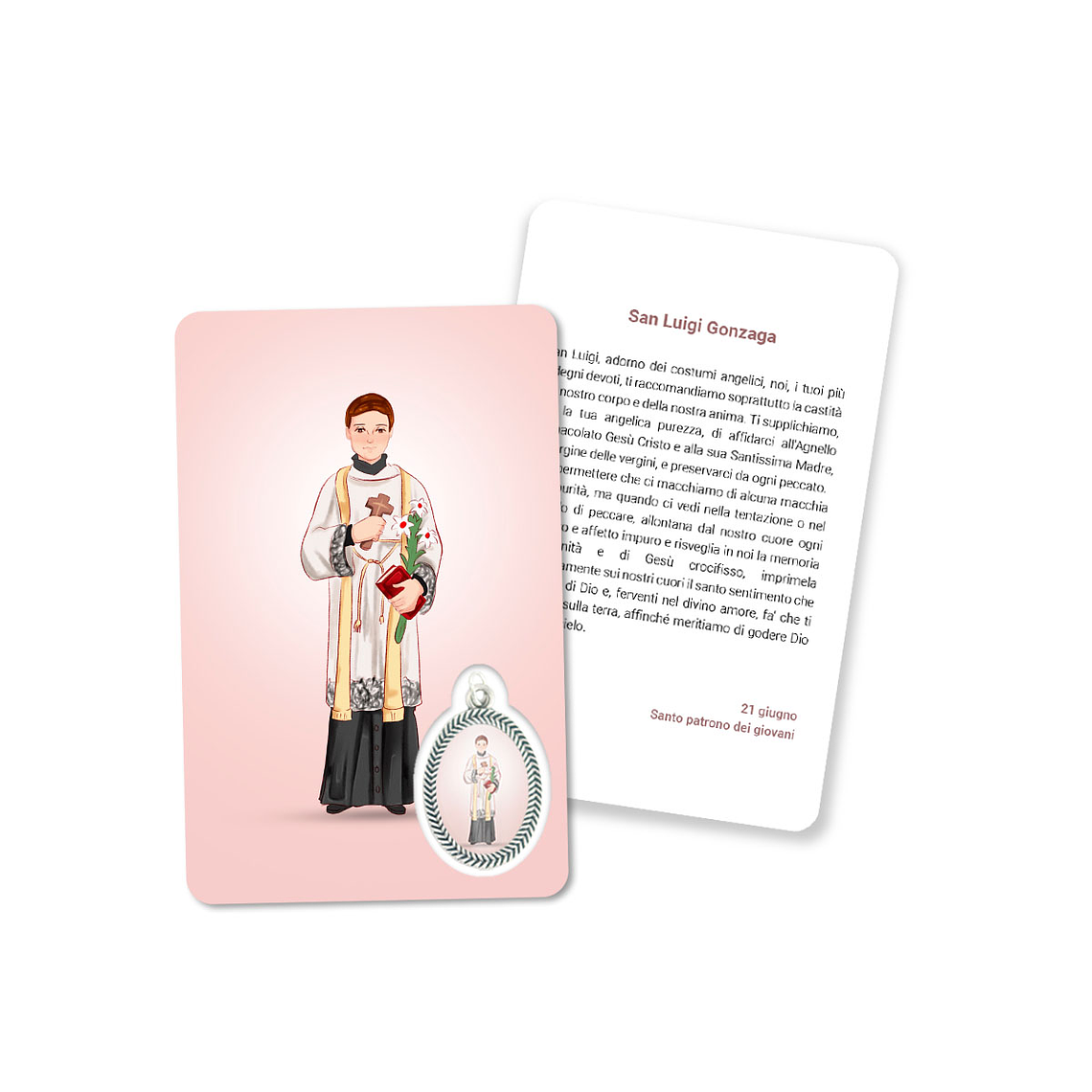 Prayer's card to Saint Aloysius Gonzaga 3