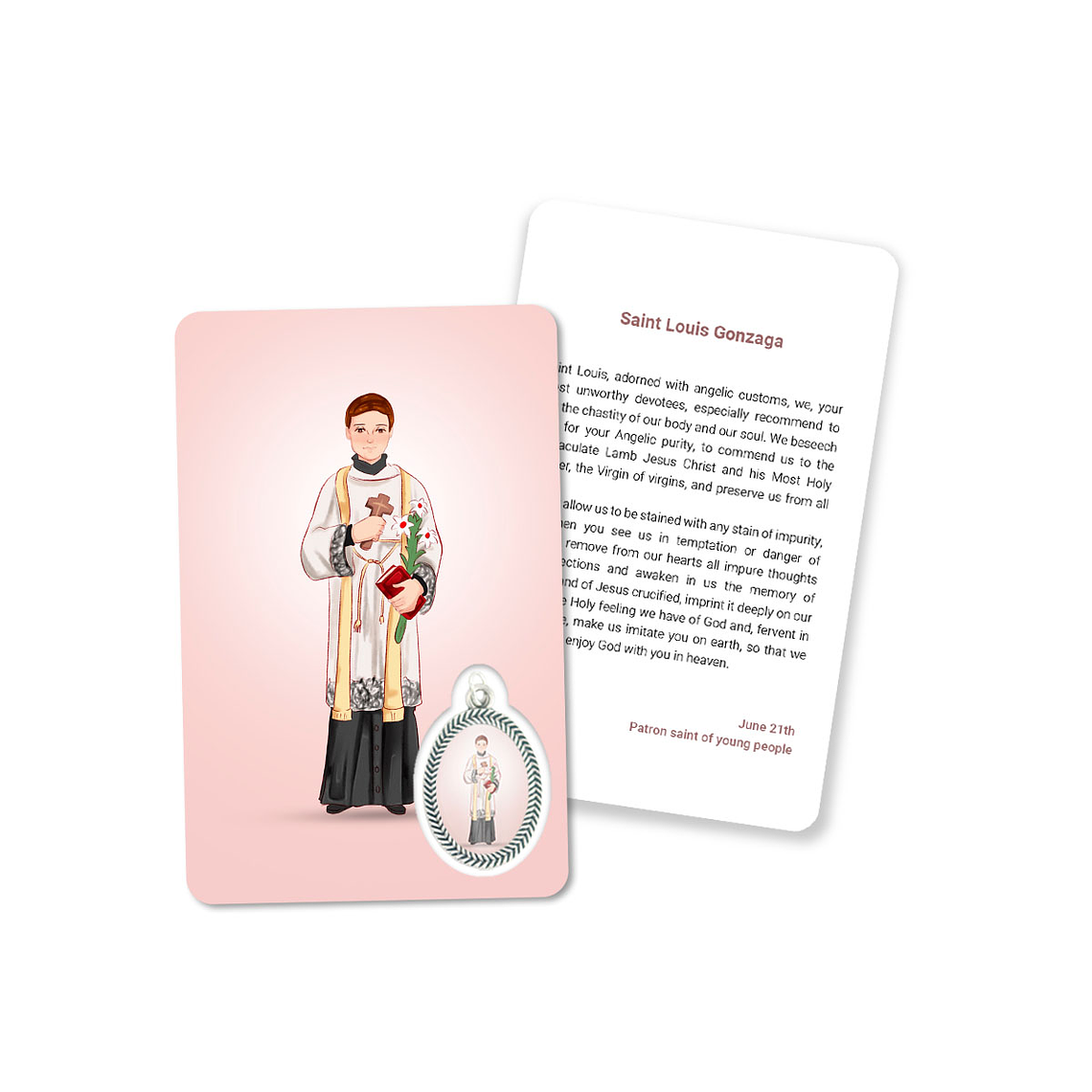 Prayer's card to Saint Aloysius Gonzaga 4